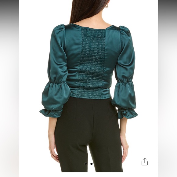 Lyra & Co Linen Blend Long Sleeve Blouse nwt - Picture 2 of 4